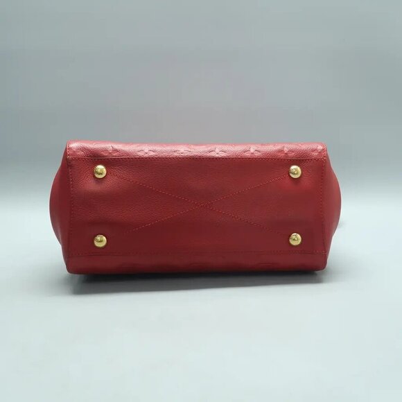 Louis Vuitton Montaigne MM Red Monogram Leather Satchel 1434-010525 - Picture 4 of 12